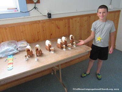 VBS 2019 - completeded crafts at the Collbran Congregational United Church of Christ